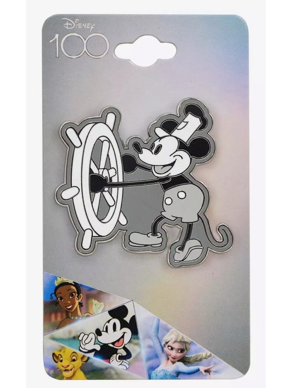 Disney 100 Mickey Mouse Steamboat Willie Outline Enamel Pin